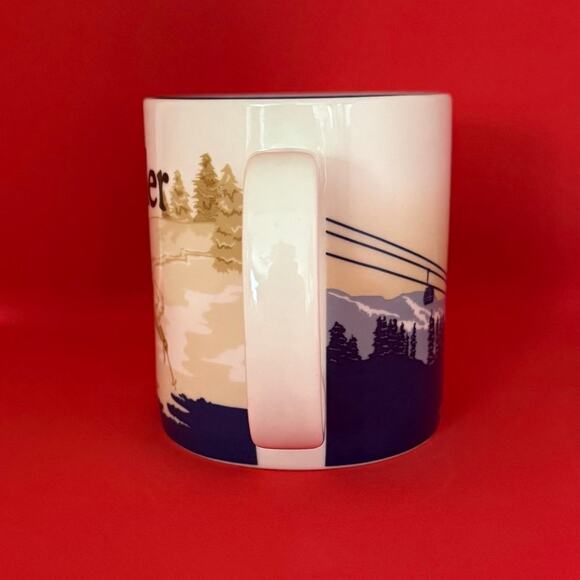 Starbucks Whistler Canada Coffee Mug Global Icon 2012 Tan Blue EUC 16 Oz. - Picture 2 of 10